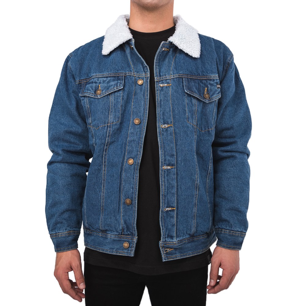 sherpa collar denim jacket