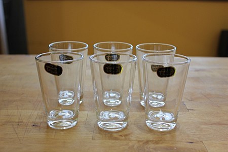Glass tea or arak cups 6 pk