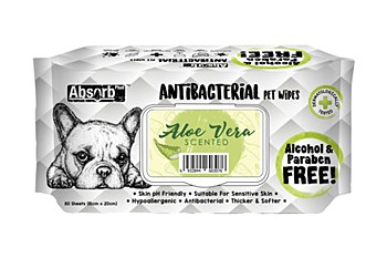 AbsorbPlus Antibacterial Aloe Vera Wipes (80 Pack)