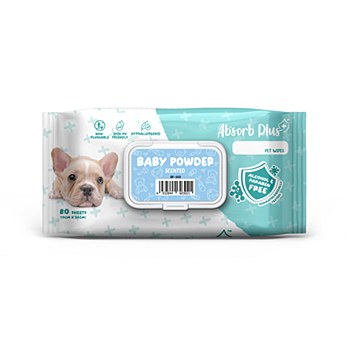 Absorb Plus Baby Powder Scented Wipes (80 Pack)