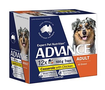 Advance Adult All Breed Casserole with Chicken 100g X 12 Wet Dog Food