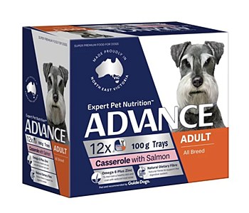 Advance Adult All Breed Casserole with Salmon 100g X 12 Wet Dog Food