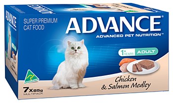Advance Adult Cat Chicken &amp; Salmon Medley 7x85g Wet Cat Food