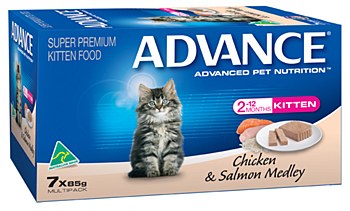 Advance Kitten Chicken &amp; Salmon Medley 7x85g Wet Cat Food