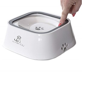 All Fur You Anti Splash Water Bowl White