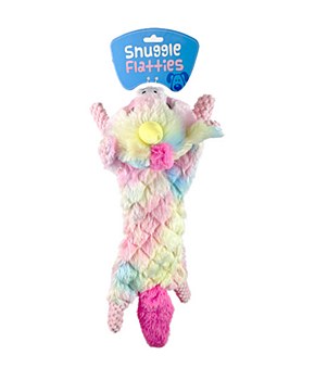 Allpet Snuggle Flatties Rainbow Unicorn Dog Toy