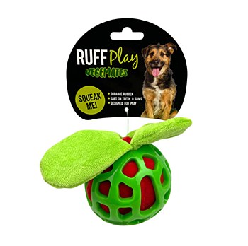 Ruff Play Vegemates Apple Squeaky Plush Dog Toy