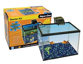 Aqua One Splish &amp; Splash Starter Kit Small Glass Aquarium 14 Litre