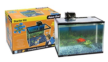 Aqua One Splish &amp; Splash Starter Kit Medium Glass Aquarium 21 Litre