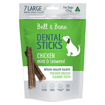 Bell &amp; Bone Dental Sticks Chicken, Mint &amp; Seaweed Large