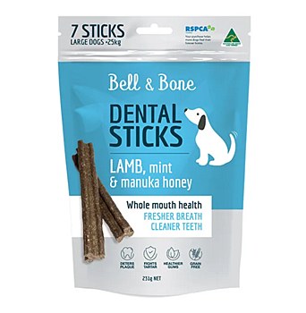 Bell &amp; Bone Dental Sticks Lamb, Mint &amp; Manuka Honey Large