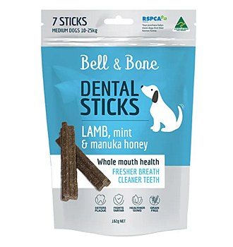 Bell &amp; Bone Dental Sticks Lamb, Mint &amp; Manuka Honey Medium