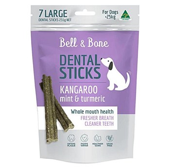 Bell &amp; Bone Dental Sticks Kangaroo, Mint &amp; Turmeric Large