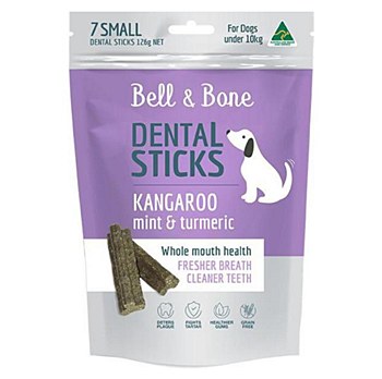 Bell &amp; Bone Dental Sticks Kangaroo, Mint &amp; Turmeric Small