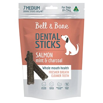 Bell &amp; Bone Dental Sticks Salmon, Mint &amp; Charcoal Medium