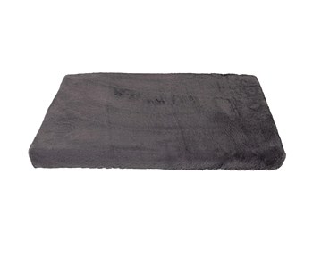 La Doggie Vita Faux Fur Black Large Crate Mat Dog Bed