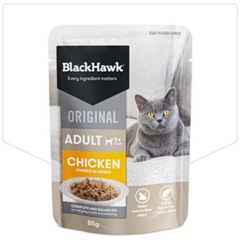 BlackHawk Adult Cat Chicken in Gravy 12x85g Wet Cat Food