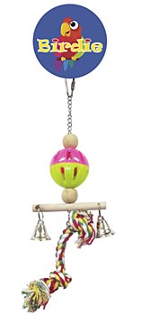 Birdie Wicker Man with Bells Small Bird Toy