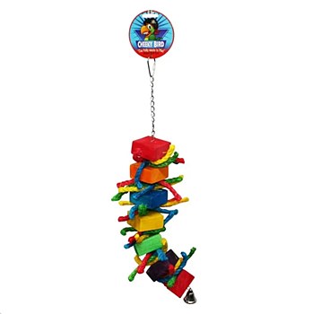 Cheeky Bird Wooden Toy Block with Bell Bird Toy