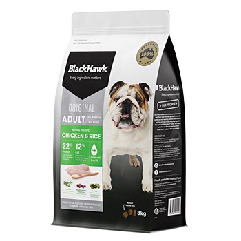BlackHawk Adult Chicken &amp; Rice 3kg Dry Dog Food