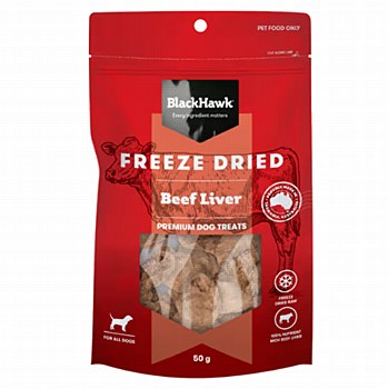 BlackHawk Freeze Dried Beef Liver Dog Treats 50g