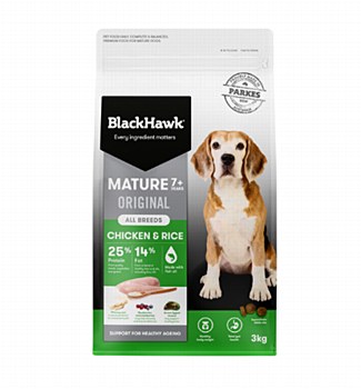 BlackHawk Mature Chicken &amp; Rice 3kg Dry Dog Food