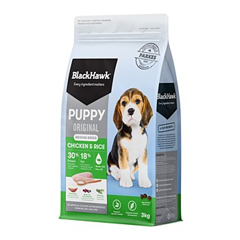 BlackHawk Puppy Medium Breed Chicken &amp; Rice 3kg Dry Dog Food