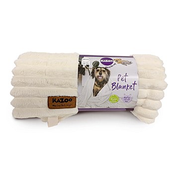 Kazoo Ribbed Cream Pet Blanket