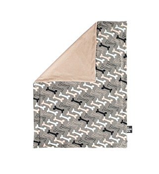 La Doggie Vita Boney Maloney Bone Print Extra Large Dog Blanket