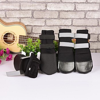 Zeez Waterproof Dog Boots Medium Black