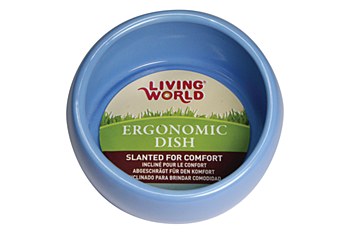 Living World Ergonomic Dish for Small Pets Blue Small