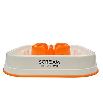 Scream Slow Feed Interactive Loud Orange Dog Bowl