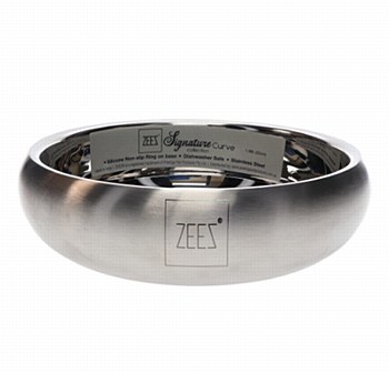 Zeez Signature Collection Stainless Steel Curved 1.98 Litre Dog Bowl
