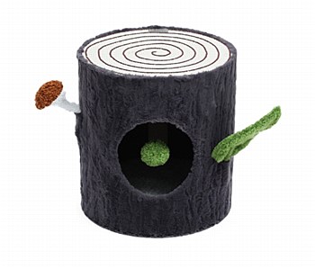 Cattitude Hideaway 1 Grey Tree Trunk Cat Scratch Post