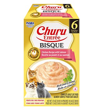 Inaba Churu Entree Bisque Chicken with Salmon Recipe 6x50g Wet Cat Food