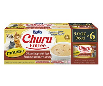 Inaba Churu Entree Mousse Chicken with Duck Recipe 6x85g Wet Cat Food
