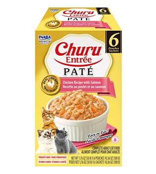 Inaba Churu Entree Pate Chicken with Salmon Recipe 6x50g Wet Cat Food