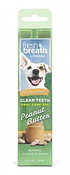 Tropiclean Fresh Breath Dog Oral Care Gel Peanut Butter 59ml