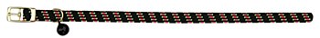 Montys Cat Collar Nylon Elastic Dot Pattern Black