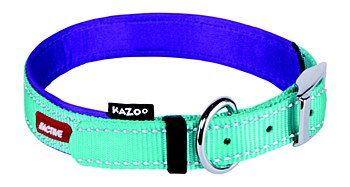 Kazoo Dog Collar Active Nylon Aqua &amp; Purple Extra Large