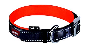 Kazoo Dog Collar Active Nylon Slate &amp; Orange Extra Large