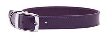 Montys Dog Collar Leather 35cm Purple