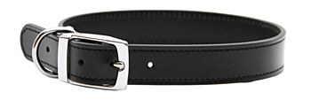 Montys Dog Collar Leather 45cm Black