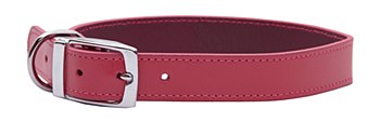 Montys Dog Collar Leather 45cm Pink