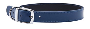 Montys Dog Collar Leather 50cm Blue