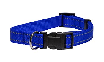 Montys Dog Collar Reflective Thread 20mm 30cm - 50cm Blue