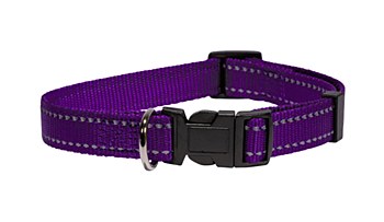 Montys Dog Collar Reflective Thread 25mm 40cm - 65cm Purple