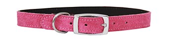 Montys Dog Collar Suede 40cm Pink