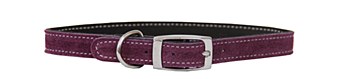 Montys Dog Collar Suede 50cm Purple