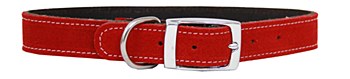 Montys Dog Collar Suede 55cm Red